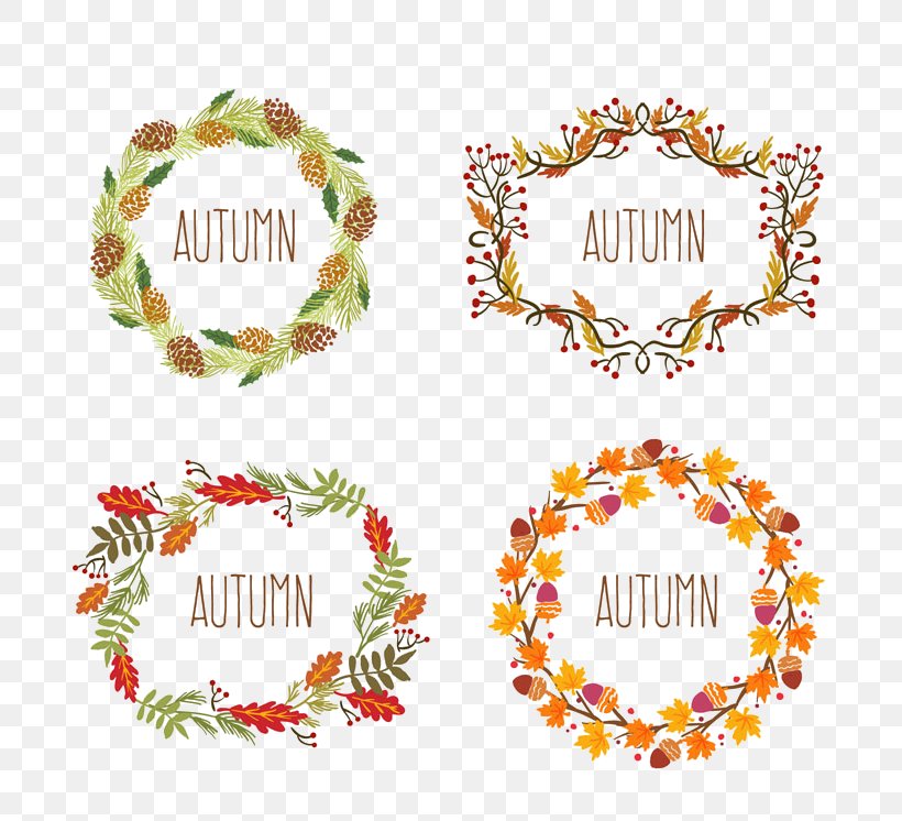 Watercolor Flowers And Garlands Vector Material, PNG, 800x746px, Autumn, Autumn Leaf Color, Clip Art, Crown, Drawing Download Free