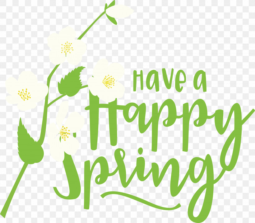 Spring Have A Happy Spring Spring Quote, PNG, 3000x2624px, Spring, Floral Design, Green, Happiness, Leaf Download Free