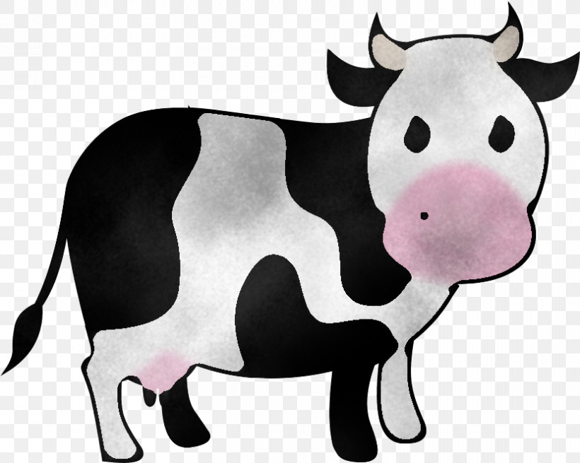 Cartoon Bovine Dairy Cow Snout Livestock, PNG, 830x663px, Cartoon, Animal Figure, Animation, Bovine, Cowgoat Family Download Free