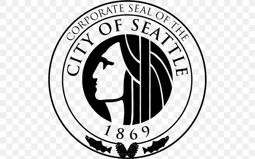 Seal Of Seattle Company Seal Flag Of Seattle, PNG, 510x510px, Seattle, Area, Artwork, Black, Black And White Download Free