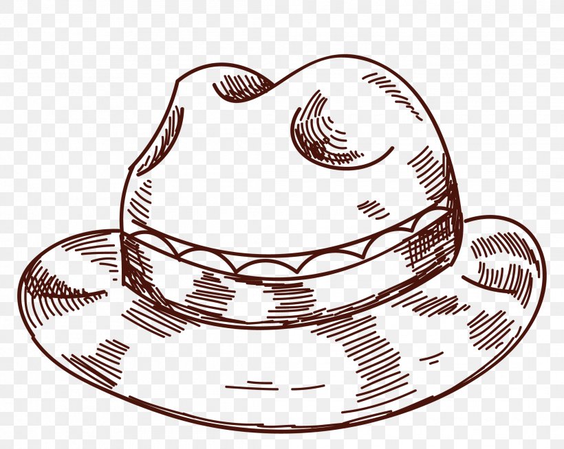 straw hat clip art black and white