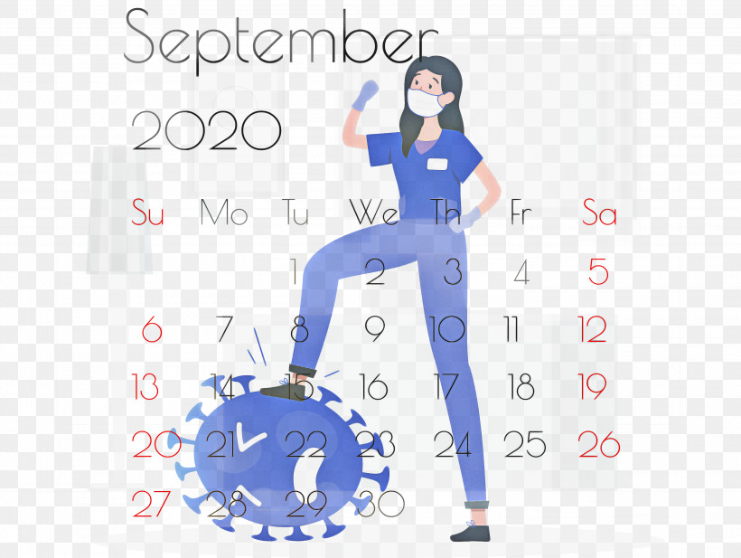 September 2020 Printable Calendar September 2020 Calendar Printable September 2020 Calendar, PNG, 3000x2258px, September 2020 Printable Calendar, Coronavirus, Coronavirus Disease 2019, Hospital, Nursing Download Free
