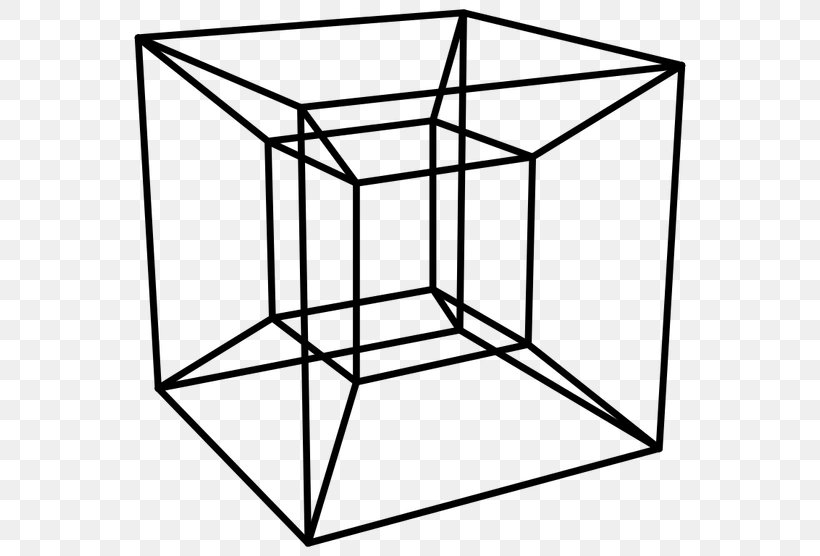 Tesseract Hypercube Five-dimensional Space Four-dimensional Space, PNG, 556x556px, Tesseract, Area, Black And White, Cube, Dimension Download Free
