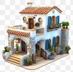 Mediterranean House - Charming Mediterranean Style House PNG