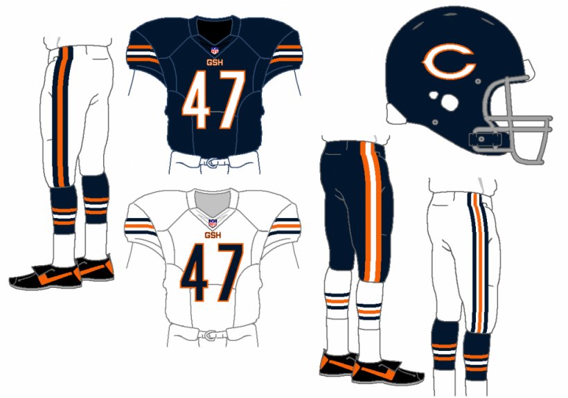 Chicago Bears Logos, Uniforms, And Mascots NFL Jersey, PNG, 1024x719px, Chicago Bears, American Football, Clothing, Football Equipment And Supplies, Gale Sayers Download Free