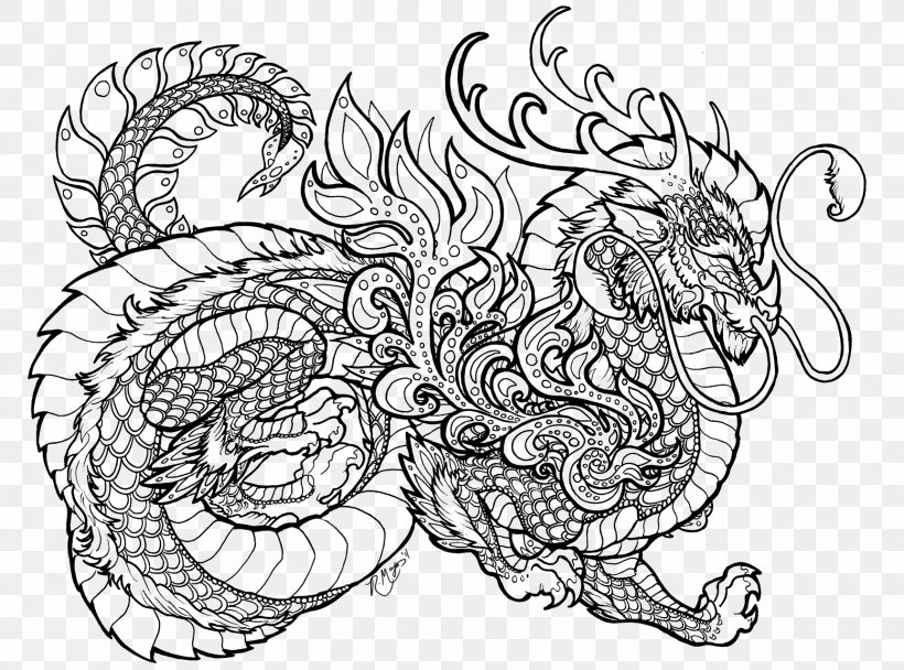 Download Dragons Coloring Book Colouring Pages Chinese Dragon, PNG ...