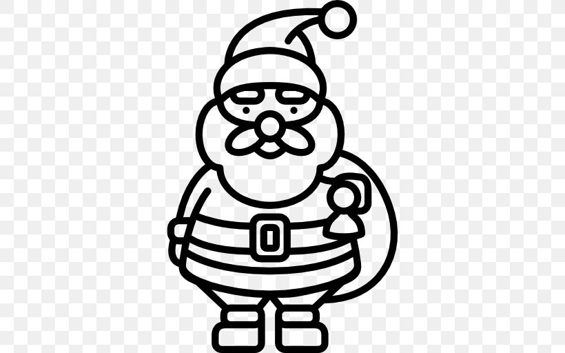 Santa Claus Christmas, PNG, 512x512px, Santa Claus, Area, Art, Black And White, Christmas Download Free