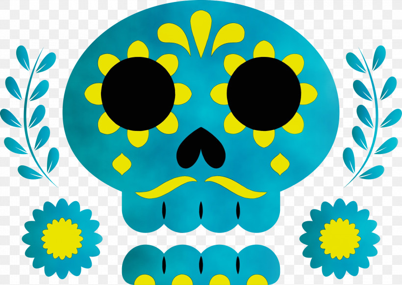 Smiley Yellow Leaf Circle Pattern, PNG, 3000x2127px, Day Of The Dead, Analytic Trigonometry And Conic Sections, Biology, Circle, D%c3%ada De Muertos Download Free