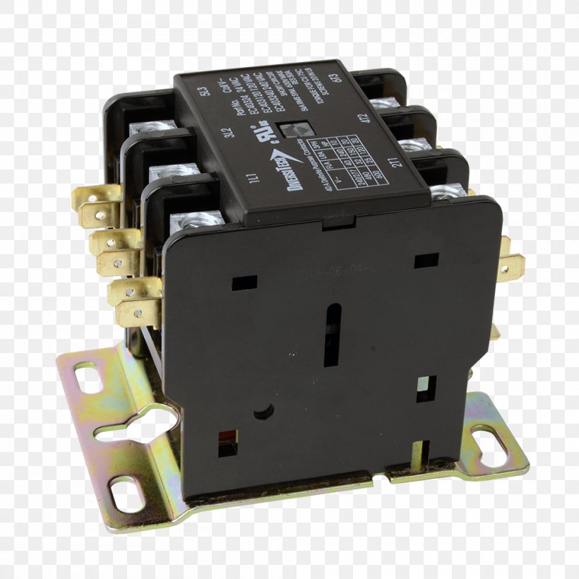 Electronic Component Electronics DiversiTech Contactor Refrigeration, PNG, 1000x1000px, Electronic Component, Air Conditioning, Central Heating, Circuit Component, Contactor Download Free