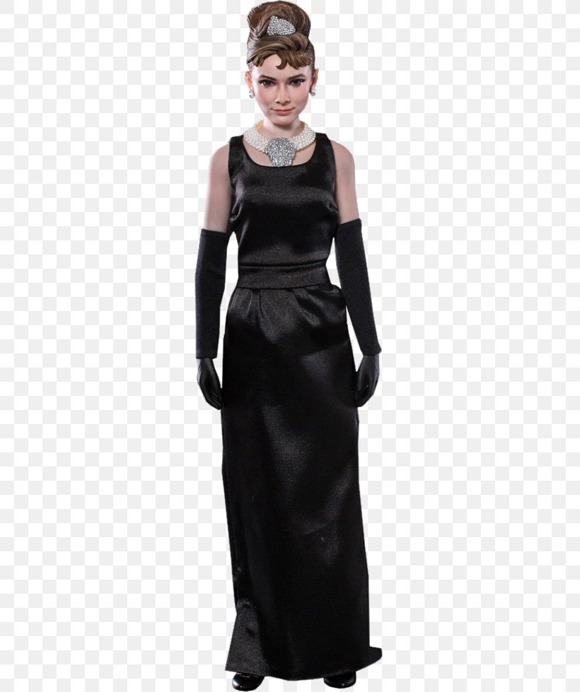 Black Givenchy Dress Of Audrey Hepburn Breakfast At Tiffany's Holly Golightly Little Black Dress, PNG, 480x979px, Watercolor, Cartoon, Flower, Frame, Heart Download Free