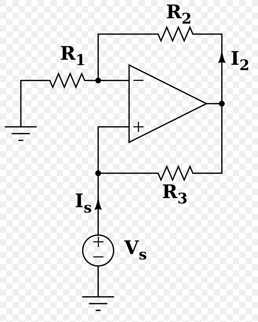 Negative Impedance Converter Electronic Circuit Negative Resistance Operational Amplifier Electronics, PNG, 819x1024px, Negative Impedance Converter, Amplifier, Area, Black And White, Circuit Diagram Download Free