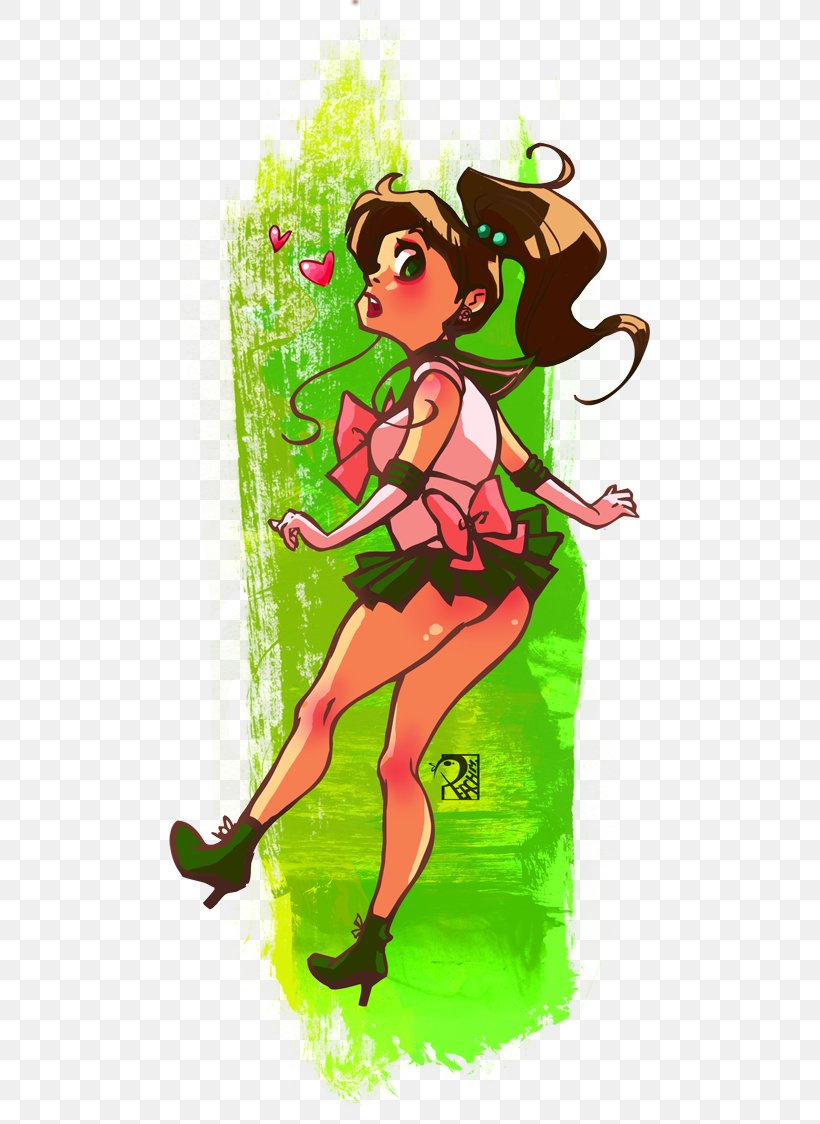 Sailor Jupiter Sailor Moon Chibiusa Tuxedo Mask Sailor Mercury, PNG, 536x1124px, Watercolor, Cartoon, Flower, Frame, Heart Download Free