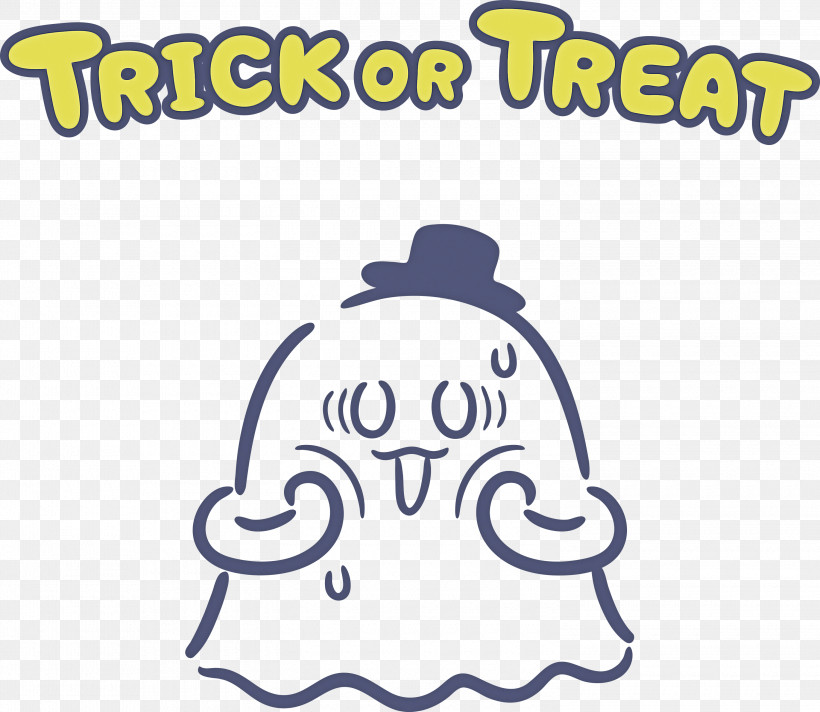 TRICK OR TREAT Happy Halloween, PNG, 3000x2608px, Trick Or Treat, Behavior, Cartoon, Happiness, Happy Halloween Download Free