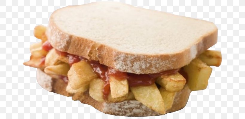 Chip Butty French Fries Fish And Chips British Cuisine White Bread, PNG, 668x400px, French Fries, American Food, Bacon Sandwich, Bread, Breakfast Download Free