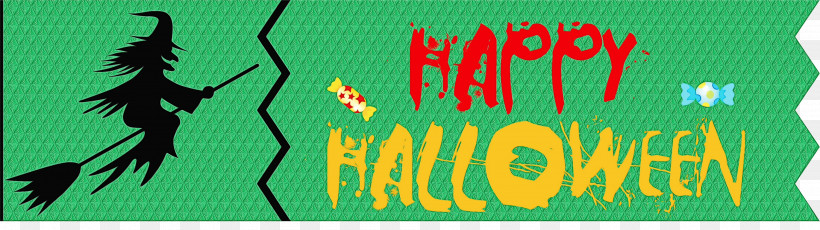 Poster Font Green Meter Pattern, PNG, 3784x1062px, Happy Halloween, Green, Meter, Paint, Poster Download Free