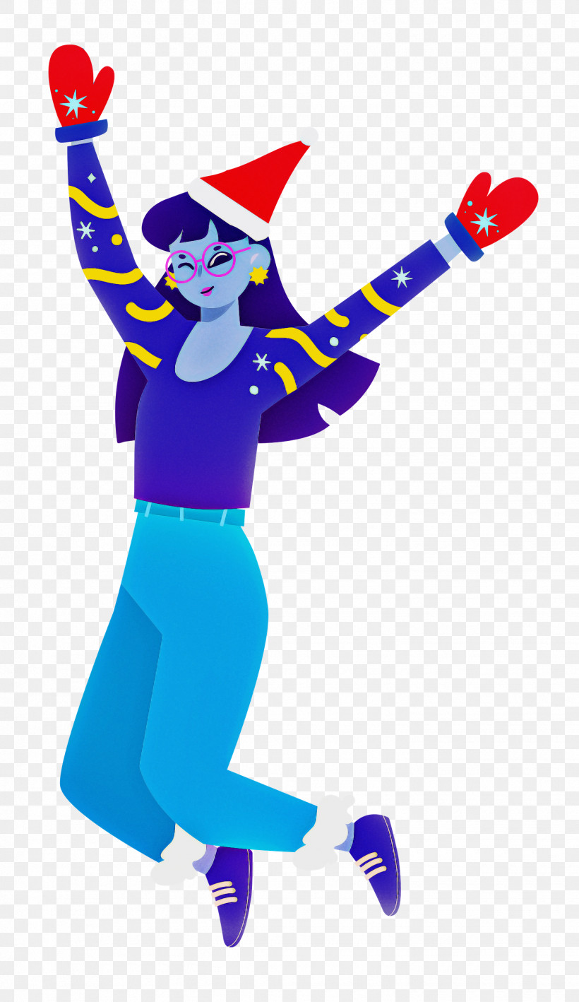 Christmas Jump Celebrating, PNG, 1445x2500px, Christmas, Blue, Cartoon, Celebrating, Character Download Free