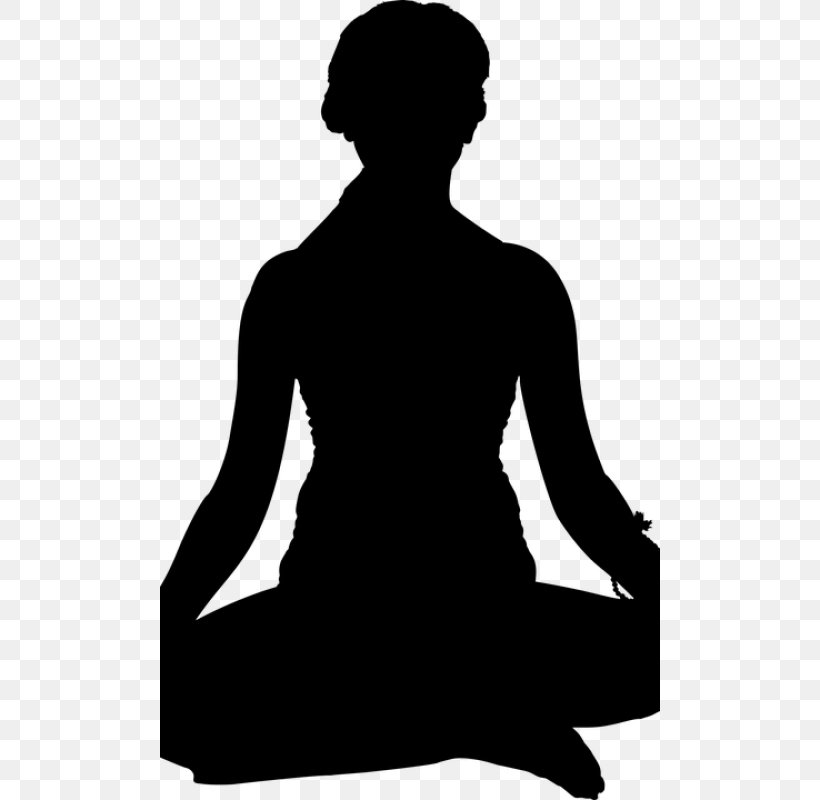 Meditation Silhouette Person Yoga, PNG, 500x800px, Meditation, Arm, Black And White, Exercise, Female Download Free