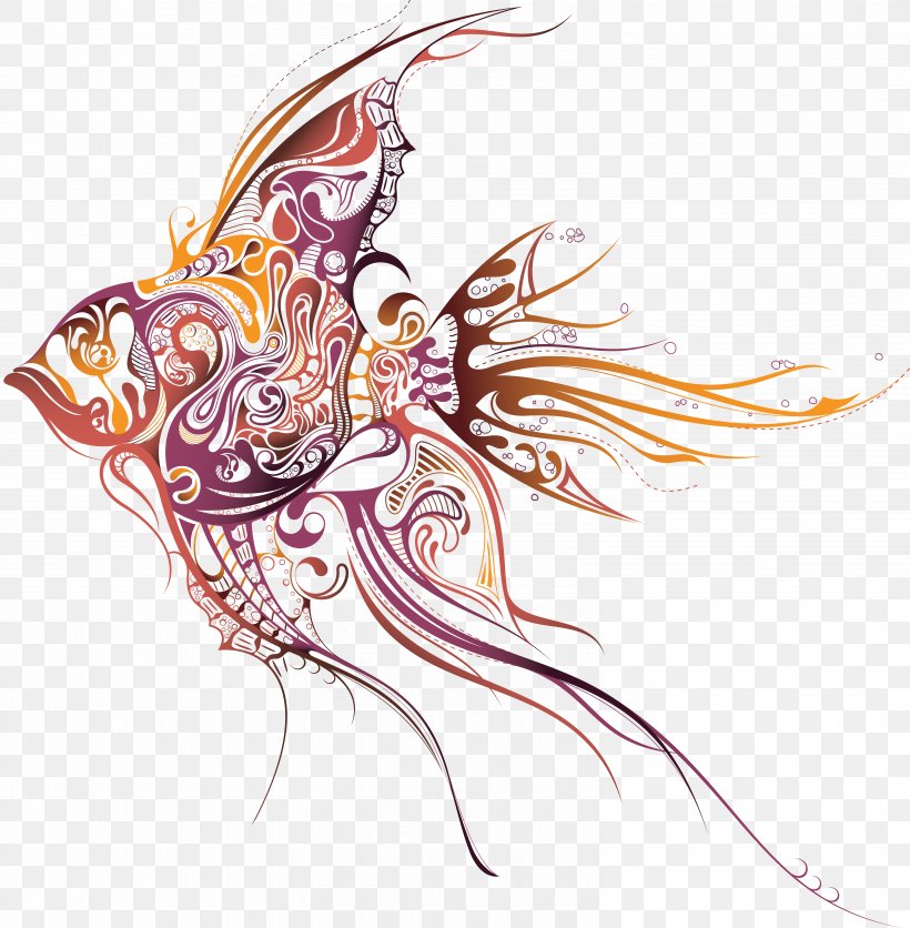 Tattoo Artist Fish Drawing Clip Art PNG 6177x6302px Tattoo Angelfish  Art Blood Parrot Cichlid Costume Design