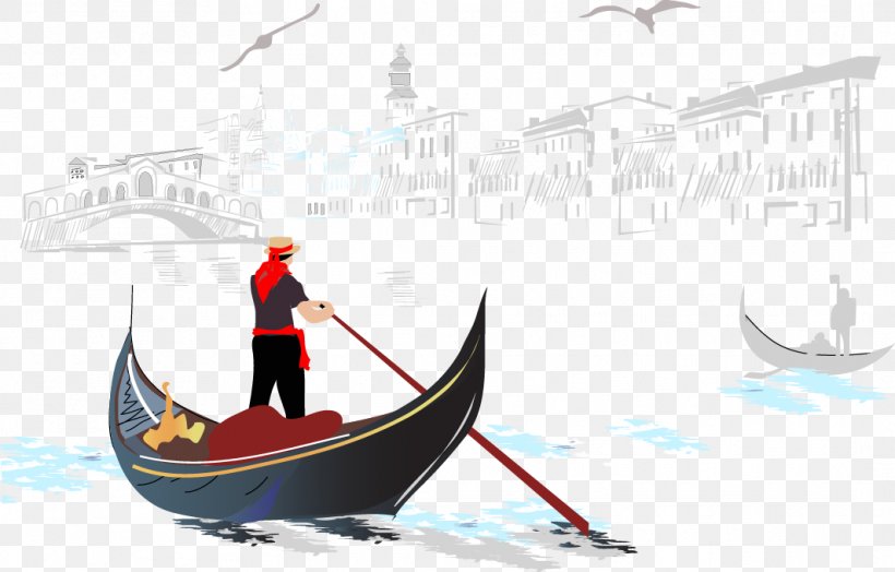 Venice Gondola Illustration, PNG, 1064x680px, Venice, Boat, Brand, Caravel, Drawing Download Free