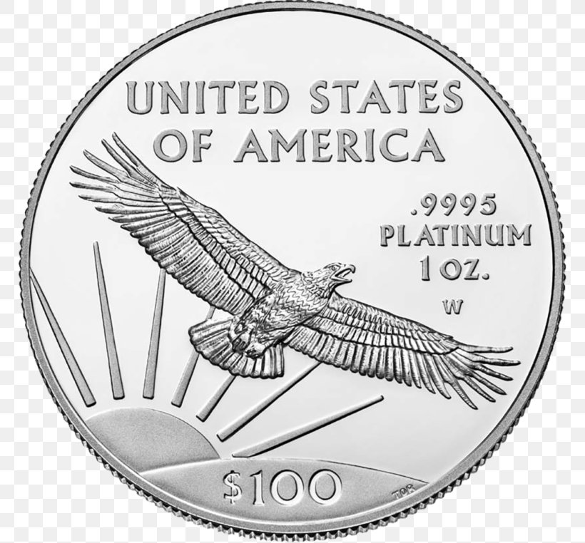 American Platinum Eagle Proof Coinage Platinum Coin United States Mint, PNG, 768x762px, American Platinum Eagle, American Gold Eagle, American Silver Eagle, Bird, Black And White Download Free