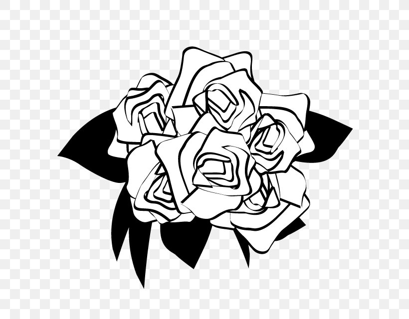 Garden Roses Illustration Clip Art /m/02csf Visual Arts, PNG, 640x640px, Garden Roses, Art, Artwork, Black, Black And White Download Free