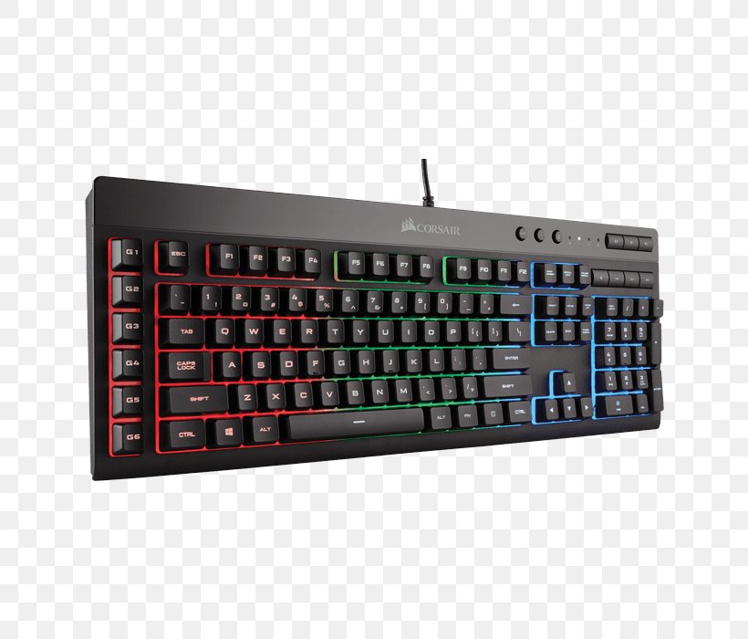 Computer Keyboard Corsair Gaming K55 RGB Gaming Keypad RGB Color Model Backlight, PNG, 700x700px, Computer Keyboard, Backlight, Computer Component, Corsair Components, Corsair Gaming K55 Rgb Download Free