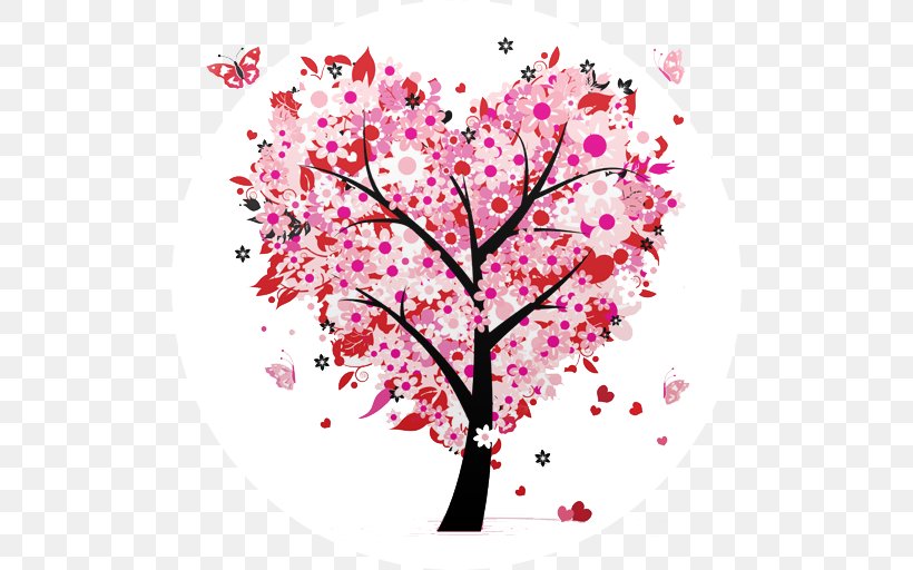 Valentine's Day Tree Heart, PNG, 512x512px, Tree, Blossom, Branch, Cherry Blossom, Depositphotos Download Free