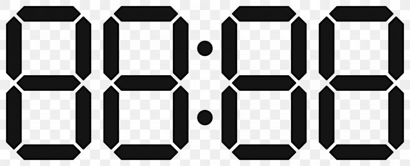 Digital Clock Alarm Clocks Display Device Electronics, PNG, 2000x814px, Digital Clock, Alarm Clocks, Black, Black And White, Clock Download Free