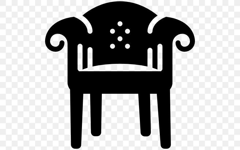 Chair Couch Furniture Clip Art, PNG, 512x512px, Chair, Black And White, Computer Font, Couch, Fauteuil Download Free