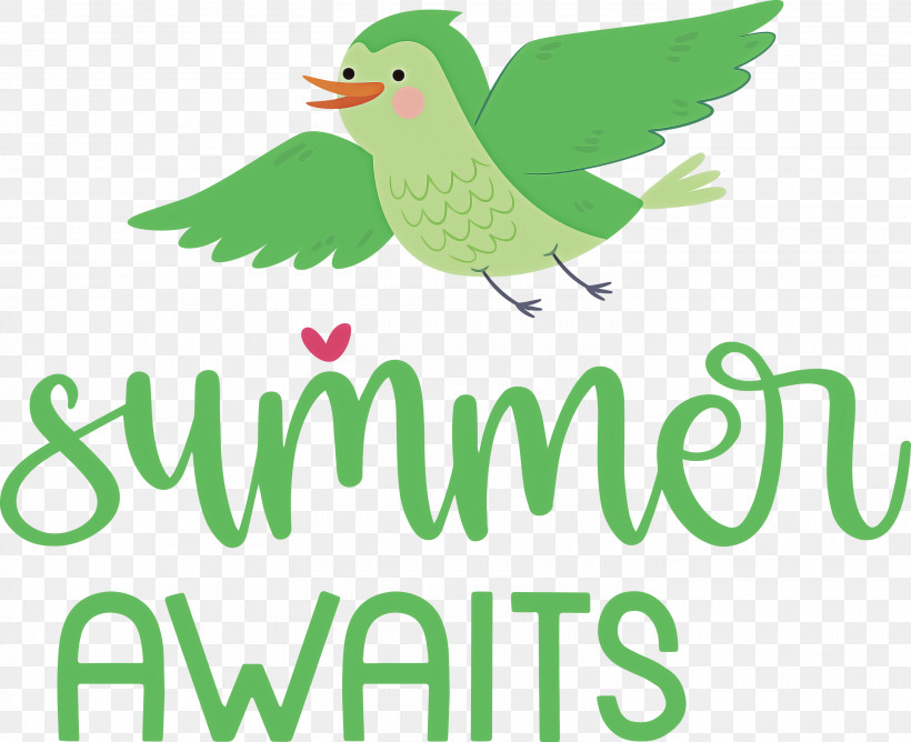 Summer Awaits Summer Summer Vacation, PNG, 3000x2445px, Summer, Beak, Biology, Birds, Green Download Free