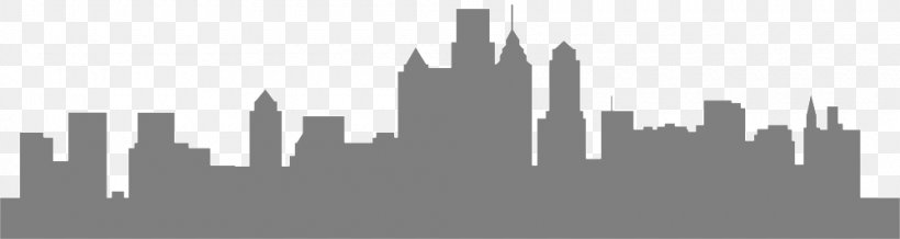 Philadelphia Skyline Silhouette, PNG, 1000x267px, Philadelphia, Architecture, Art, Black And White, Brand Download Free