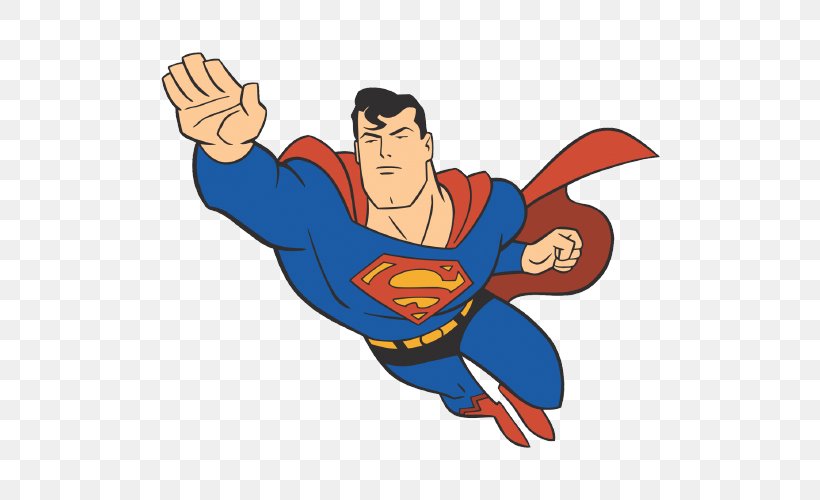 Superman Clark Kent Clip Art Cartoon, PNG, 500x500px, Superman, Arm, Cartoon, Clark Kent, Comic Book Download Free
