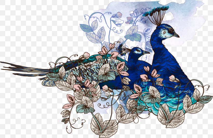 Bird Paper Peafowl Illustration, PNG, 926x604px, Bird, Art, Color, Drink Coaster, Feather Download Free