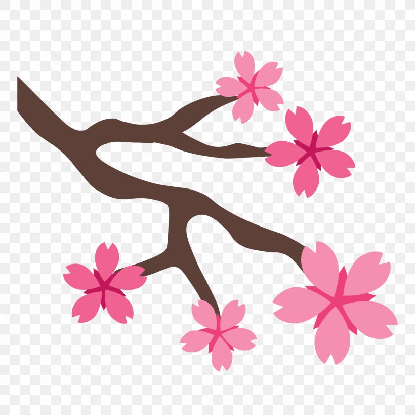 Cherry Blossom Clip Art, PNG, 1600x1600px, Cherry Blossom, Blossom, Branch, Cherry, Flat Design Download Free
