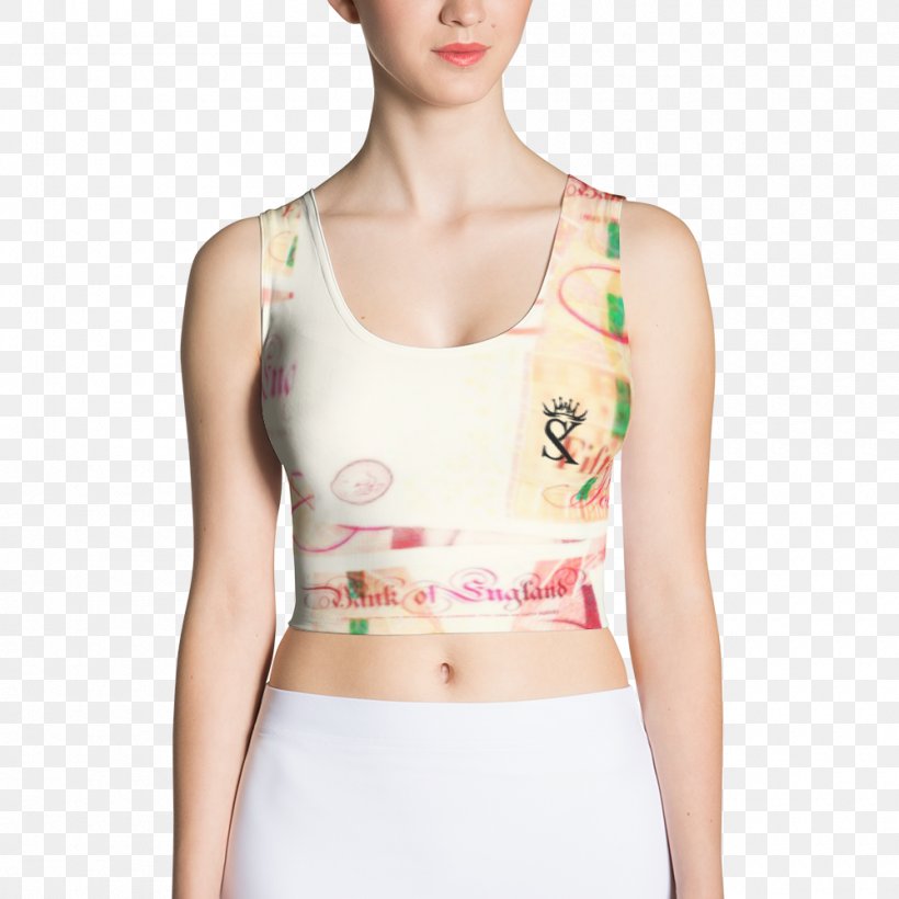 T-shirt Crop Top Clothing Sleeve, PNG, 1000x1000px, Watercolor, Cartoon, Flower, Frame, Heart Download Free
