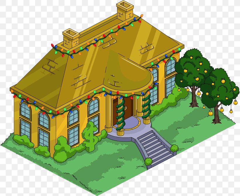 The Simpsons: Tapped Out Homer Simpson House Mansion Kent Brockman, PNG, 818x669px, Simpsons Tapped Out, Android, Area, Building, Christmas Download Free