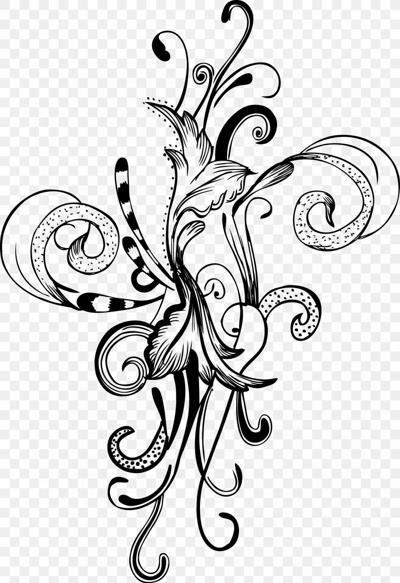 Flower Brush Drawing, PNG, 1682x2450px, Flower, Artwork, Black And White, Brush, Drawing Download Free