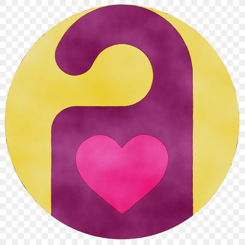 Heart Yellow Purple Pink Magenta, PNG, 1024x1024px,  Download Free