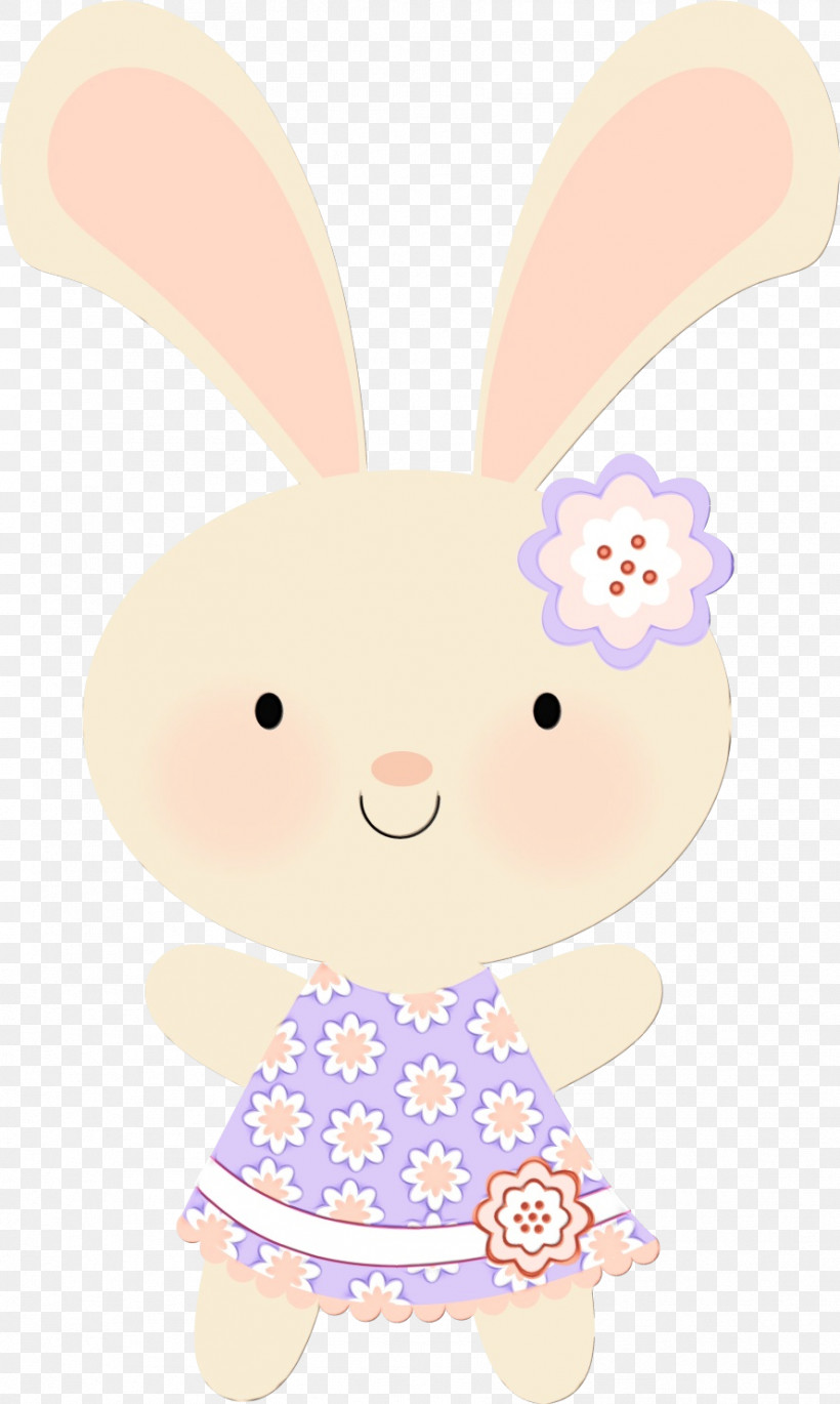 Easter Bunny, PNG, 888x1484px, Watercolor, Cartoon, Ear, Easter Bunny, Paint Download Free
