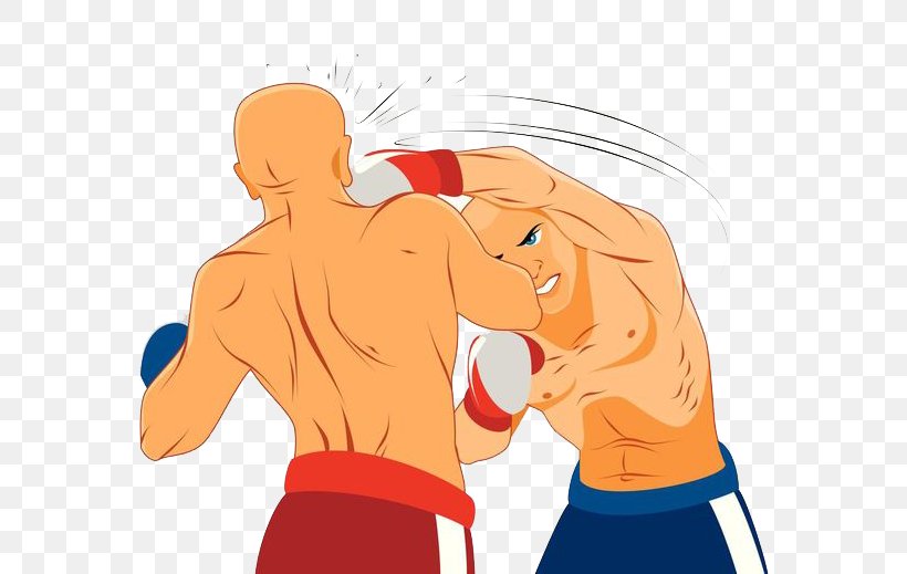 Boxing Cartoon Punch Illustration, PNG, 600x519px, Watercolor, Cartoon, Flower, Frame, Heart Download Free