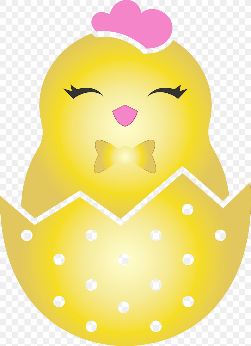 Yellow Pattern Smile, PNG, 2181x3000px, Chick In Eggshell, Adorable Chick, Easter Day, Paint, Smile Download Free