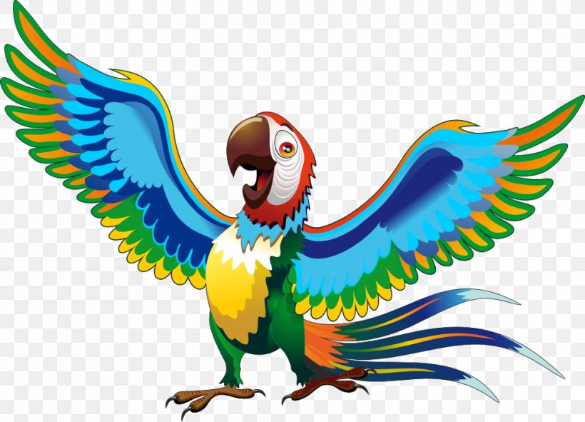 Parrot Cartoon Drawing Macaw, PNG, 1000x721px, Parrot, Beak, Bird, Bird Of  Prey, Canvas Download Free