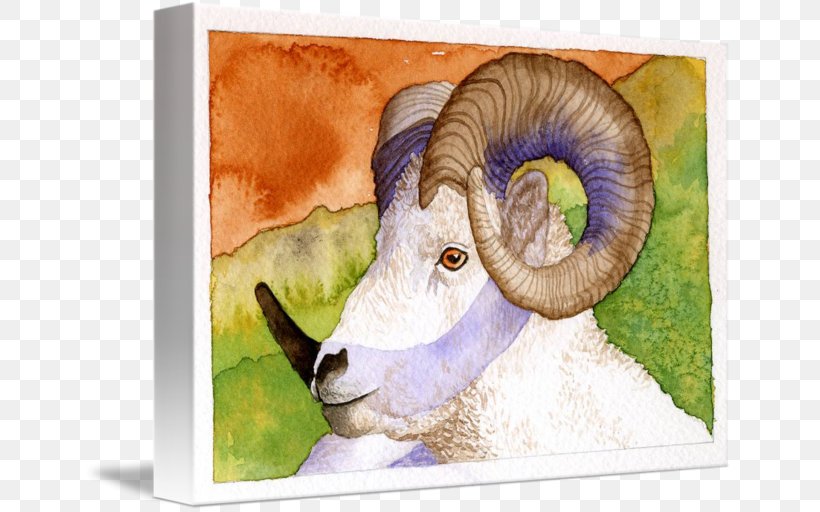 Sheep Painting Wildlife Snout Jeffrey Horn, PNG, 650x512px, Sheep, Cow Goat Family, Fauna, Goat Antelope, Horn Download Free