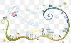 Windy City - Weather Cartoon Fog Rain Illustration PNG