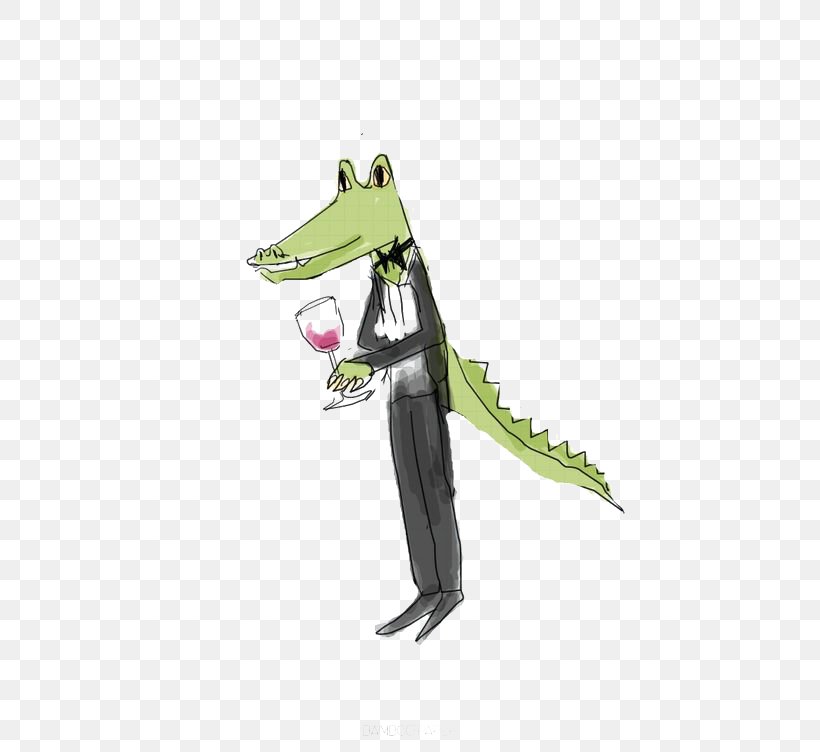 Crocodiles Suit Waiter, PNG, 564x752px, Crocodiles, Amphibian, Cartoon, Fictional Character, Joint Download Free