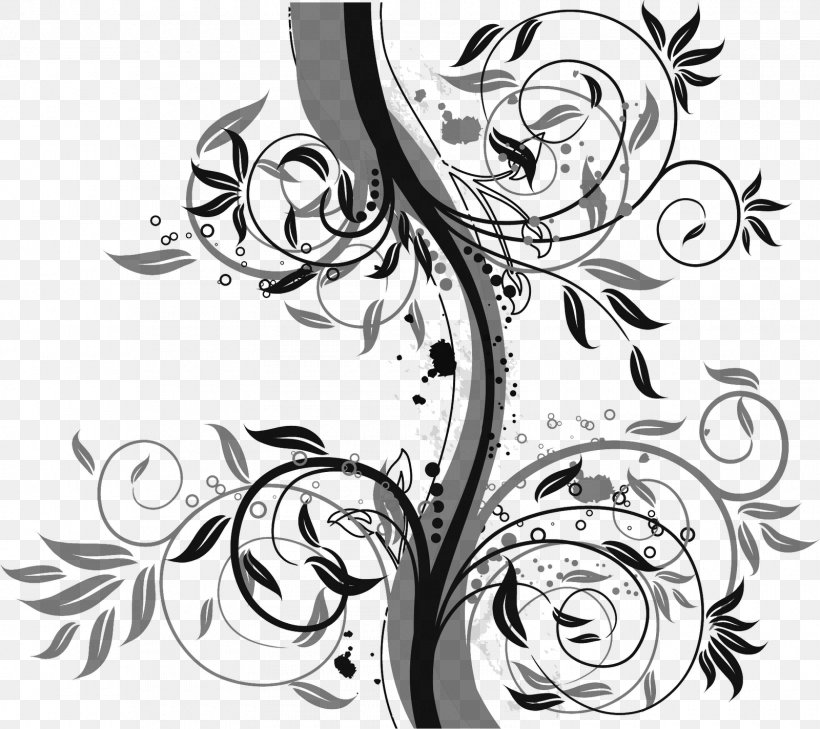 Floral Design Flower Desktop Wallpaper Pattern, PNG, 1600x1424px, Floral Design, Art, Artwork, Black And White, Branch Download Free