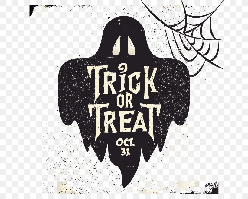 Halloween Ghost Trick-or-treating, PNG, 660x660px, Calavera, Black And White, Brand, Cartoon, Character Download Free