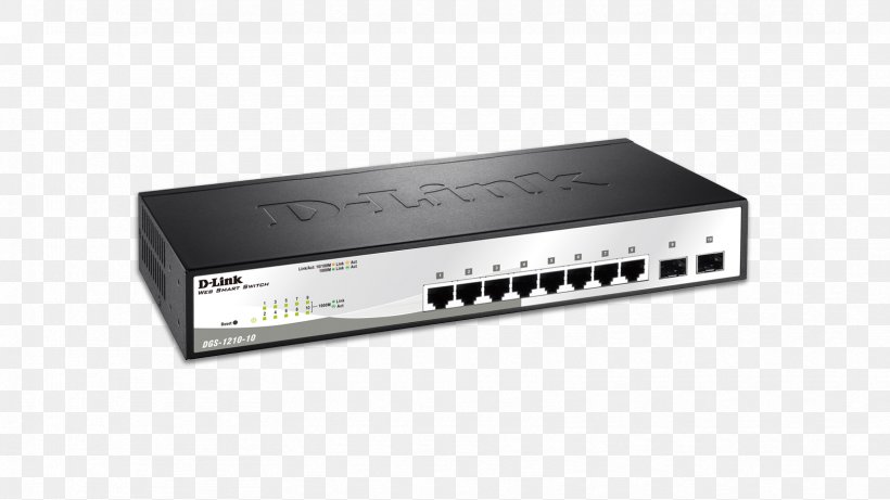 Network Switch Gigabit Ethernet Power Over Ethernet Small Form-factor Pluggable Transceiver D-Link, PNG, 1664x936px, 10 Gigabit Ethernet, Network Switch, Audio Receiver, Computer Network, Dlink Download Free