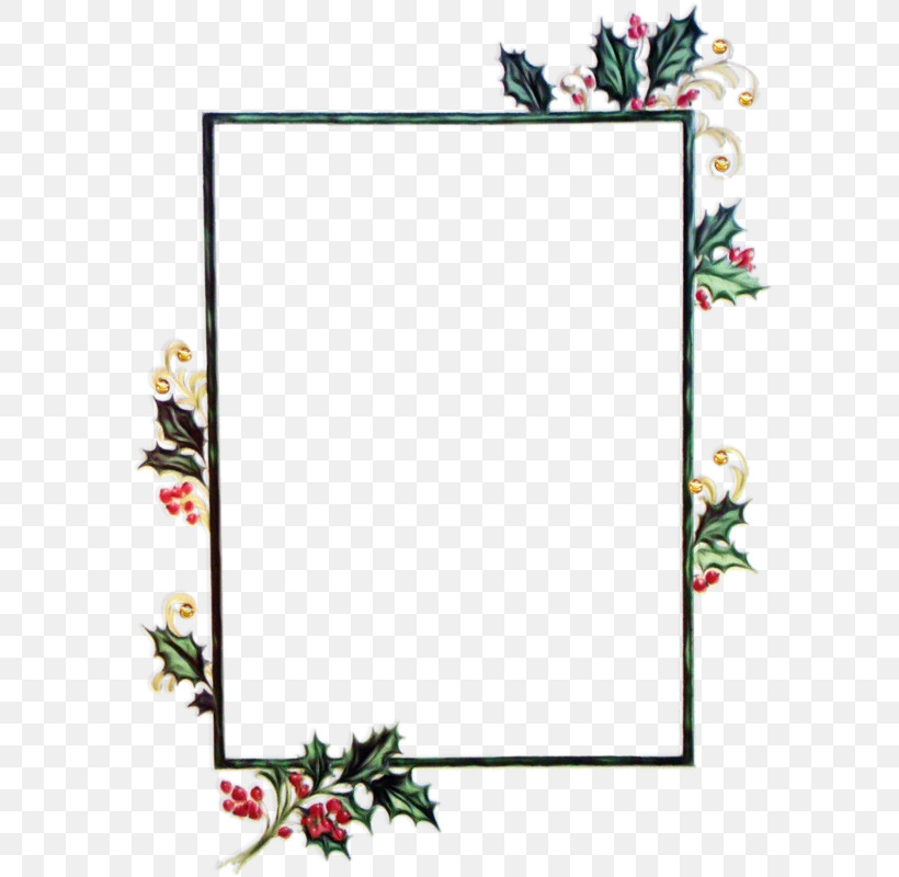 Picture Frame, PNG, 600x800px, Watercolor, Holly, Paint, Picture Frame, Plant Download Free