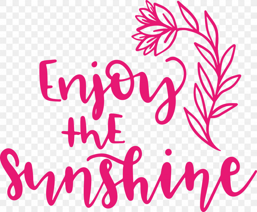 Sunshine Enjoy The Sunshine, PNG, 3000x2485px, Sunshine, Calligraphy, Flower, Geometry, Line Download Free